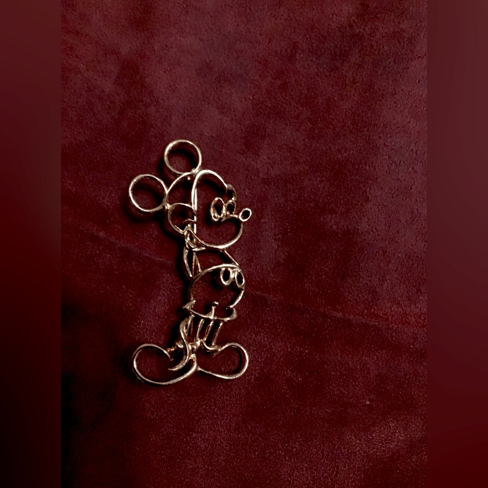 Solid Sterling Silver Large Mickey Mouse Pendant - image 1